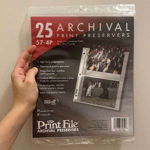 PrintFile archival preservers - pack of 25, holds 5x7 prints